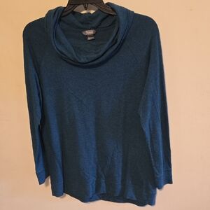 Natural Reflections Teal Cowl Neck Sweater